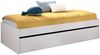 Dmora Kinderbett Aka, Kinderbett für Schlafzimmer, Einzelbett mit Kommoden, Struktur mit ausziehbarem Bett, 96x195 h40 cm, Weiß Bild 4