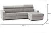 Dmora Schlafsofa mit Halbinsel Alibella, drehbares Sofa zum Öffnen, Aufbewahrungshalbinsel rechts, schmale Armlehnen, 100 % Made in Italy, 260 x 95 x 85 cm, Grau Bild 3