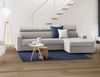 Dmora Schlafsofa mit Halbinsel Alibella, drehbares Sofa zum Öffnen, Aufbewahrungshalbinsel rechts, schmale Armlehnen, 100 % Made in Italy, 260 x 95 x 85 cm, Grau Bild 2
