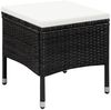 vidaXL Gartenstuhl und Hocker mit Polstern Poly Rattan Schwarz 44091 Bild 2