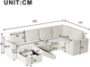 Ecksofa aus Cordstoff 282x153x85 cm mit Stauraumhocker, beige Bild 4