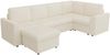 Ecksofa aus Cordstoff 282x153x85 cm mit Stauraumhocker, beige Bild 5
