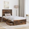 vidaXL Bettrahmen Geräucherte Eiche 90 x 190 cm Ingenieurs Holz 3409500 Bild 3