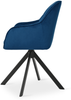 GOEURVANT 1437 Esszimmerstühle 4er-Set, 360° Drehbar, Samt - Preußischblau Bild 4