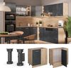 Eckunterschrank R-Line Schwarz Beton 86 cm AP Eiche Vicco Bild 2