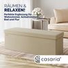 CASARIA® Faltbare Sitztruhe mit Stauraum Leinenoptik Beige XL Bild 2