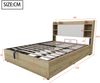 Merax Doppelbett, 180 x 200 cm, Holzbett, Hydraulisches Bett, Kopfteil mit Stauraum, Ausgestattet mit USB-Anschluss und Tape-C-Steckdose, (ohne Matratze) Holzfarbe Bild 4