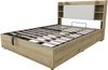 Merax Doppelbett, 180 x 200 cm, Holzbett, Hydraulisches Bett, Kopfteil mit Stauraum, Ausgestattet mit USB-Anschluss und Tape-C-Steckdose, (ohne Matratze) Holzfarbe Bild 5