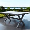 osoltus Gartentisch X Leg Aluminium Kunststoffholz 180 x 90 cm Ash Grey Bild 2