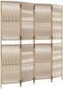Paravent Raumteiler 4-tlg. Beige Poly Rattan Bild 2