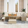 vidaXL Garten-Sofa-Set mit Kissen mit Speicher 9 pcs Beige und Creme 3364356 Bild 3