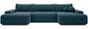 Vente-unique - DAVISO Sofa Stoff Blau - B 163 cm x H 87 cm x L 360 cm Bild 2