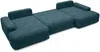 Vente-unique - DAVISO Sofa Stoff Blau - B 163 cm x H 87 cm x L 360 cm Bild 4