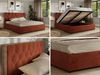 Polsterbett mit Bettkasten LARINO CLASSIC 140 x 200 cm Lattenrost und Gasdruckfedern, stabiles Bettgestell, modernes Design Pocket Matratze - Orange Plüsch - VIRE LUX Bild 2