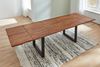 Baumkantentisch Akazie nougatfarben 140 (220) x 90 cm Ansteckplatten schwarz NORINA 76085099 Bild 2