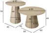 Couchtisch Oganto 2er-Set - Ø45/60 cm in Travertin-Dekor, Beige Bild 2