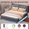 Lexzurn Polsterbett Polsterbett 140x200 cm Bett mit Lattenrost (Doppelbett mit gepolstertem Kopfteil, Einfache Montage, Robustes Gestell und Hochwertiger Leinenstoff), wählen Sie Größe und Farbe! Kostenlose Lieferung! Bild 2