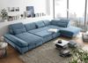Couch MELFI R Sofa Schlafcouch Wohnlandschaft Schlaffunktion blau denim U-Form rechts Bild 2