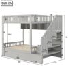 Merax Etagenbett mit hydraulischem Unterbett (1-St, Stockbett Jugendbett Doppelbett Hochbett aus Massivholz), Kinderbett 140x200cm mit Stauraumtreppe, Regalen & Sicherheitsgeländer Bild 3