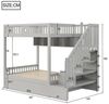 Merax Etagenbett mit hydraulischem Unterbett (1-St, Stockbett Jugendbett Doppelbett Hochbett aus Massivholz), Kinderbett 140x200cm mit Stauraumtreppe, Regalen & Sicherheitsgeländer Bild 4