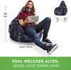 Green Bean® Sitzsack mit Rückenlehne, 230L Füllung waschbar, Polyester-PVC-Stoff camouflage-schwarz, 80 x 70 x 90 cm Bild 5