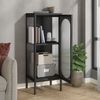 vidaXL Sideboard Schwarz 40x35x105 cm Glas und Stahl 352999 Bild 3