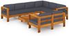 vidaXL 8-tlg. Garten-Lounge-Set mit Dunkelgrauen Auflagen Akazienholz 3057958 Bild 2