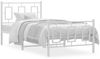 vidaXL Bettgestell mit Kopf- und Fußteil Metall Weiß 90x200 cm 374301 Bild 2