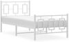 vidaXL Bettgestell mit Kopf- und Fußteil Metall Weiß 90x200 cm 374301 Bild 4