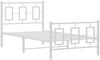vidaXL Bettgestell mit Kopf- und Fußteil Metall Weiß 90x200 cm 374301 Bild 3