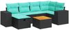 vidaXL 7-tlg. Garten-Sofagarnitur mit Kissen Schwarz Poly Rattan 3325872 Bild 2