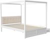 Zeltbett 140×200 cm mit gepolsterter Rückenlehne und 2 Schubladen –Weiß,Holz/Metall Bild 5