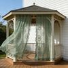 Qelus Gardine Voile Gardinen Transparent Vorhänge Kräuselband für Innen Außen (2 St), 2er Set Rüschenvorhänge Vintage-Tüll, Blumenspitze Shabby-Chic-Dekor Bild 2
