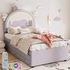 REDOM Kinderbett ausgestattet mit ausziehbares rollbett, kunstleder-Material (Einhornform, 90*200cm), ohne Matratze Bild 2