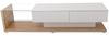 Merax Lowboard mit Glasablagen und Schubladen, TV-Schrank hochglänzend mit LED, TV-Board, TV-Ständer, Breite:170cm, Weiß & Eiche Bild 2