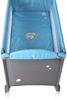 Moni Reisebett Sleepy Rollen, Wickelauflage, Matratze, Spielbogen, Seiteneingang grau-blau Bild 2