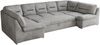 U-förmige Ecksofa, Bigsofa mit schlaffunktion, Wohnlandschaft XXL - MORBIDO U - Hellgrau Velours Bild 5