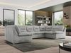 U-förmige Ecksofa, Bigsofa mit schlaffunktion, Wohnlandschaft XXL - MORBIDO U - Hellgrau Velours Bild 2
