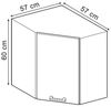 Eckhängeschrank R-Line Anthrazit Hochglanz 57 cm Vicco Bild 2