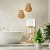 osoltus Badschrank Badregal 114 cm Kobe Bambus / Weiß Bild 2
