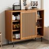Flieks Sideboard mit 2 Rattan-Schiebetüren (100x37x90 cm, 1 St), Küchenschrank Kommode Aufbewahrungsschrank Wohnzimmer Bild 2