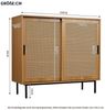 Flieks Sideboard mit 2 Rattan-Schiebetüren (100x37x90 cm, 1 St), Küchenschrank Kommode Aufbewahrungsschrank Wohnzimmer Bild 3