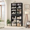 HOMECHO Bücherregal, 185,5 cm hoch Standregal mit 8 Ebenen und 2 Schubladen Bild 2