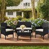 Yaheetech Balkonset Gartenmöbel-Set 4-er Set Rattanmöbel für 4 Personen, Gartengarnitur aus Zweisitzer-Sofa & 2 Einzelsofas & Kaffeetisch Bild 2