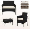 Yaheetech Balkonset Gartenmöbel-Set 4-er Set Rattanmöbel für 4 Personen, Gartengarnitur aus Zweisitzer-Sofa & 2 Einzelsofas & Kaffeetisch Bild 4
