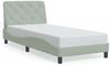 vidaXL Bettgestell ohne Matratze Hellgrau 90x200 cm Samt 3207899 Bild 2