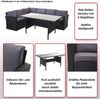 Poly-Rattan-Garnitur HWC-A29, Gartengarnitur Sitzgruppe Lounge-Esstisch-Set, schwarz ~ Kissen dunkelgrau Bild 2