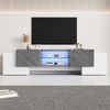 TV Lowboard 180cm weiß grau mit LED Beleuchtung App 4 Türen für 60-70 Zoll Fernseher Spanplatte Bild 4