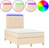 vidaXL Boxspringbett mit Matratze & LED Creme 120x190 cm Stoff 3270251 Bild 2