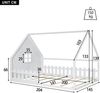 Kinderbett 140×200 cm mit Rausfallschutz im Hausdesign, Weiß, ohne Matratze Bild 5